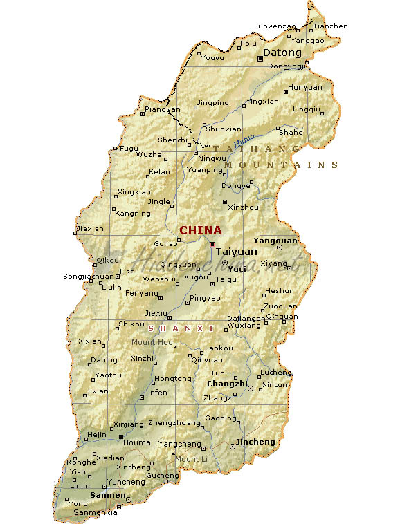 Hidden China GmbH - Map of Shanxi Province, China